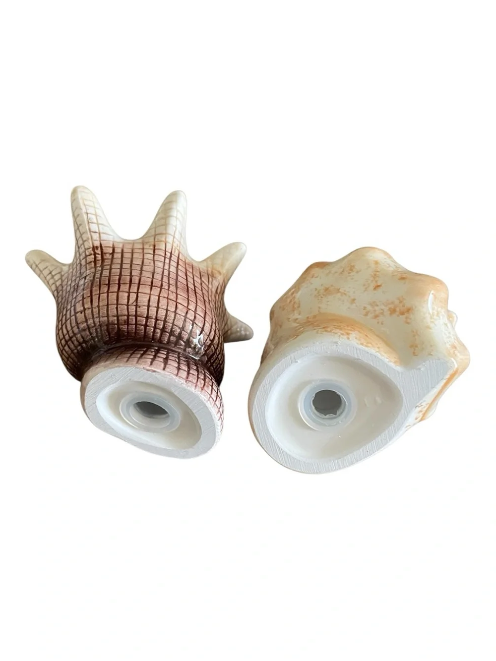 Set of Vintage Ceramic Seashell Salt & Pepper Shakers Set Coastal Beach Decor